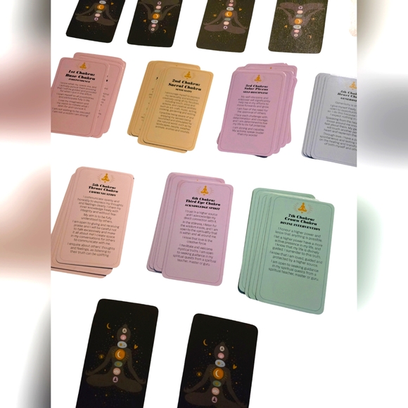 7 Healing Chakra Oracle Card Deck Ancient Wisdom Energy Meditation - Picture 2 of 4